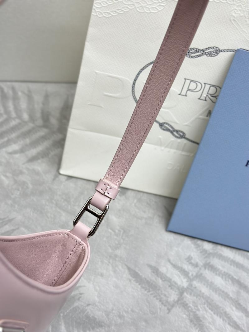 Prada Cleo Brushed Leather Shoulder Bag Pink 1BC499