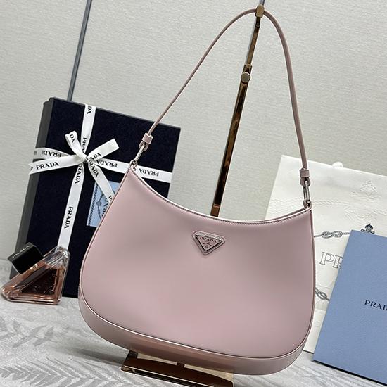 Prada Cleo Brushed Leather Shoulder Bag Pink 1BC499
