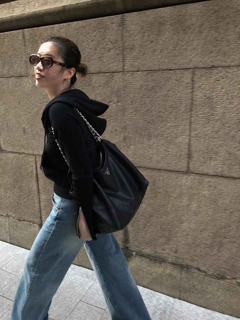 Prada Leather Shoulder Bag Black 1BA638