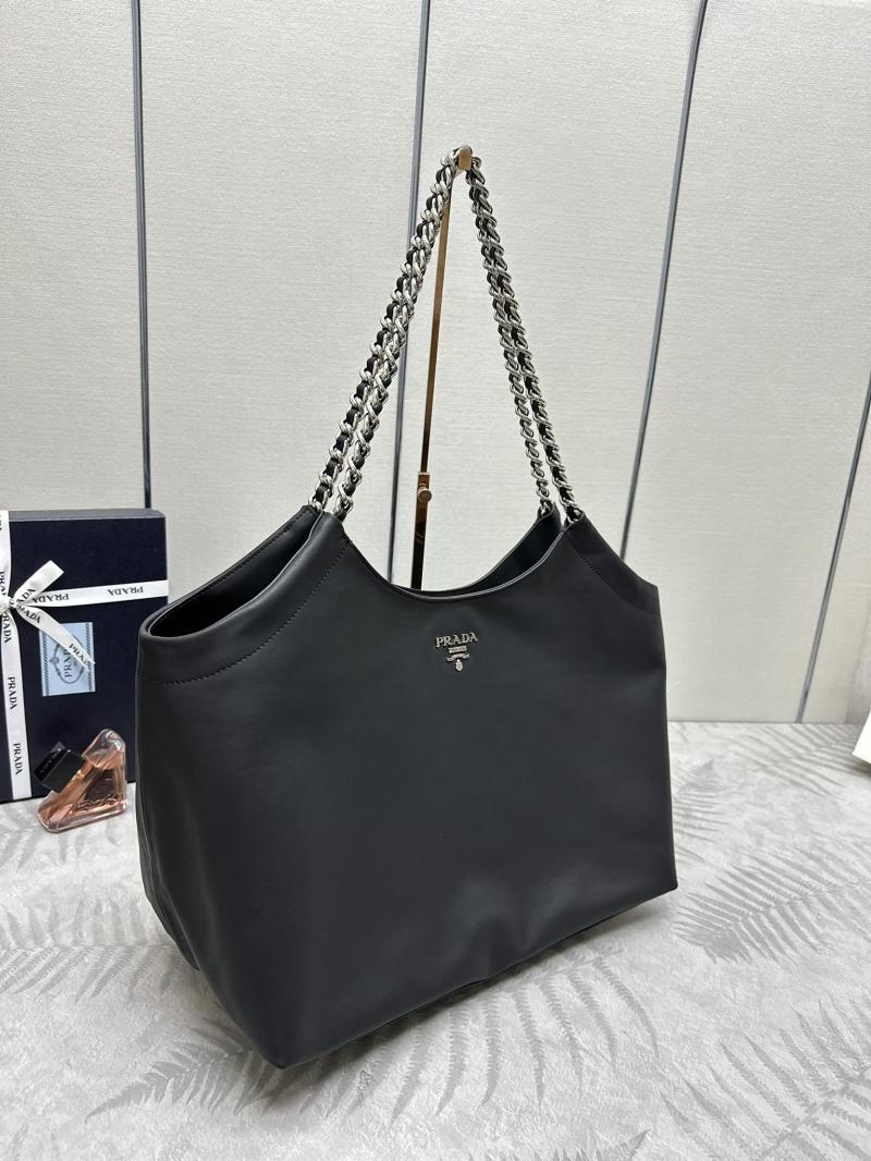 Prada Leather Shoulder Bag Black 1BA638