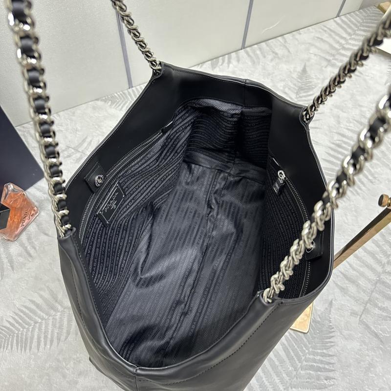 Prada Leather Shoulder Bag Black 1BA638