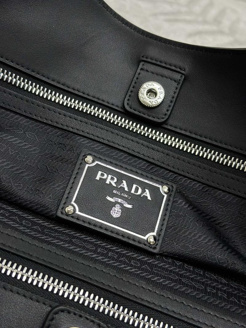 Prada Leather Shoulder Bag Black 1BA638
