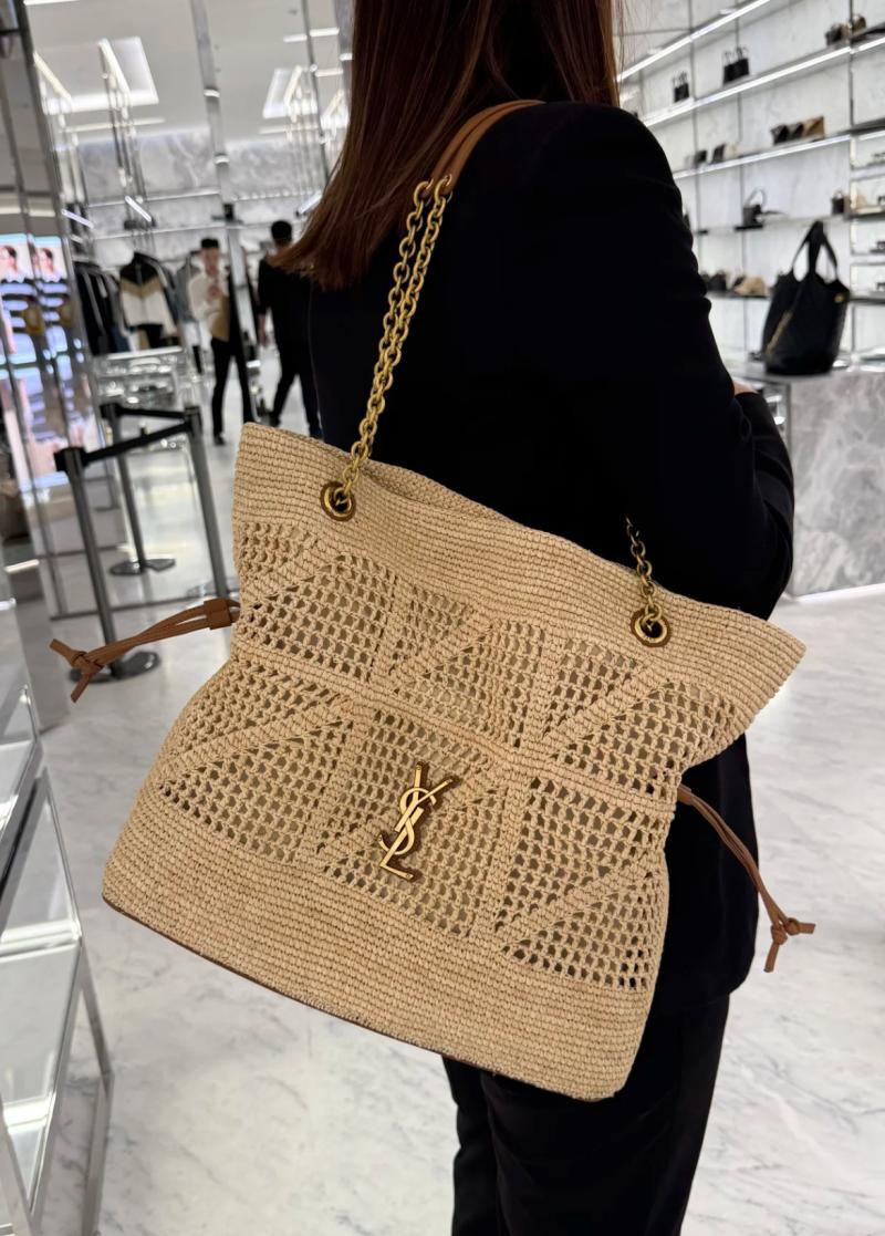 Saint Laurent Raffia Jamie Shopping Bag 838876