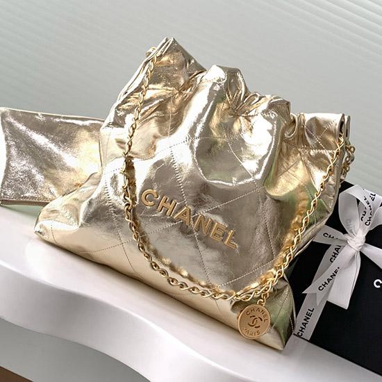 Small Chanel 22 Handbag Gold AS3260