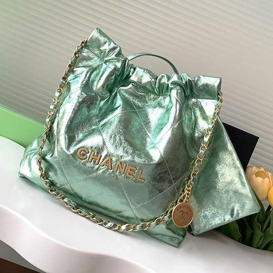 Small Chanel 22 Handbag Green AS3260
