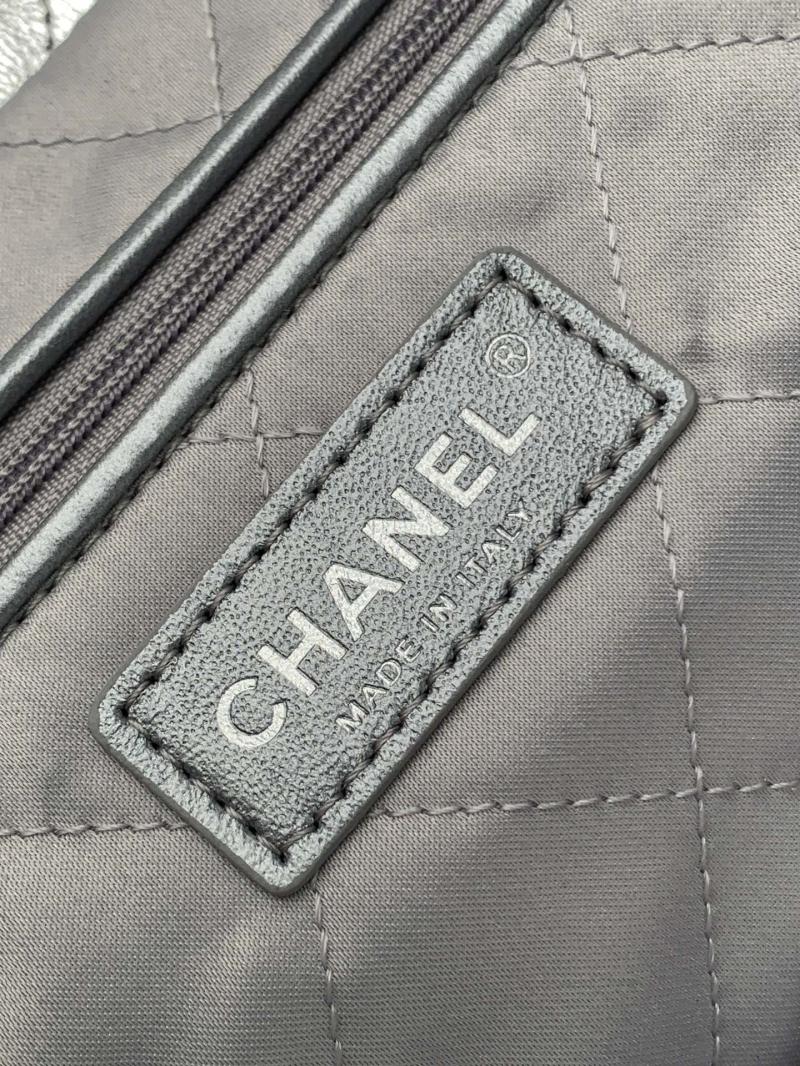 Small Chanel 22 Handbag Silver AS3260