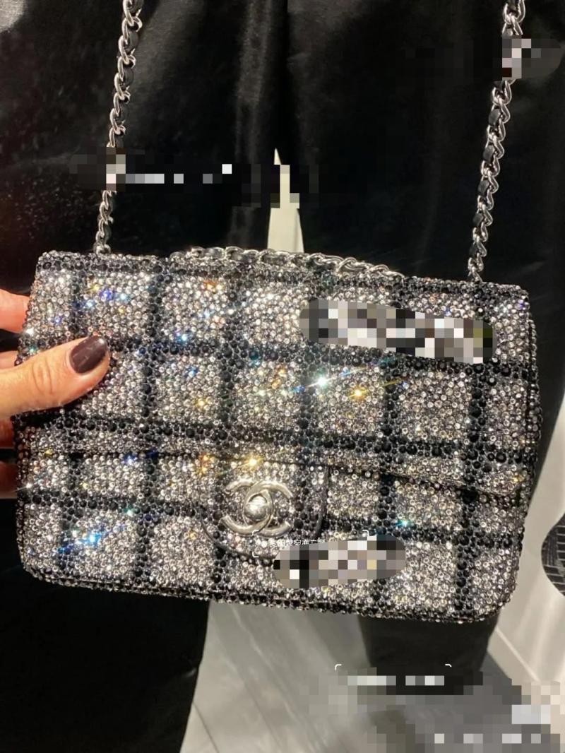 Small Chanel Flap Bag with Rhinestones Pink AS6027