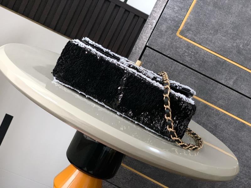 Small Chanel Sequins Flap Bag Black CF25071
