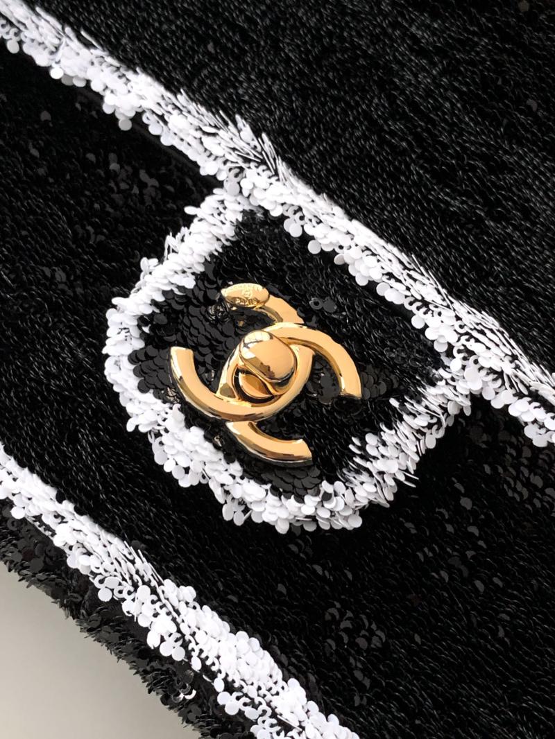 Small Chanel Sequins Flap Bag Black CF25071