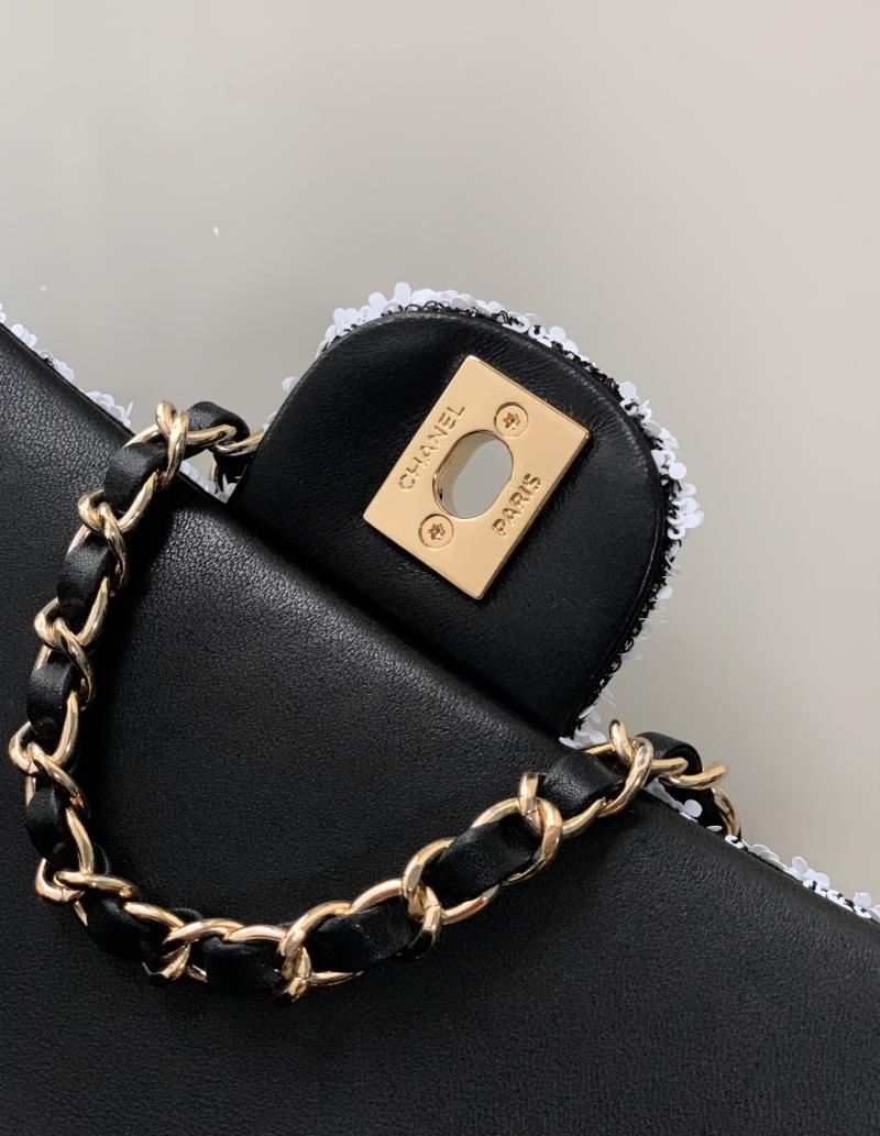 Small Chanel Sequins Flap Bag Black CF25071