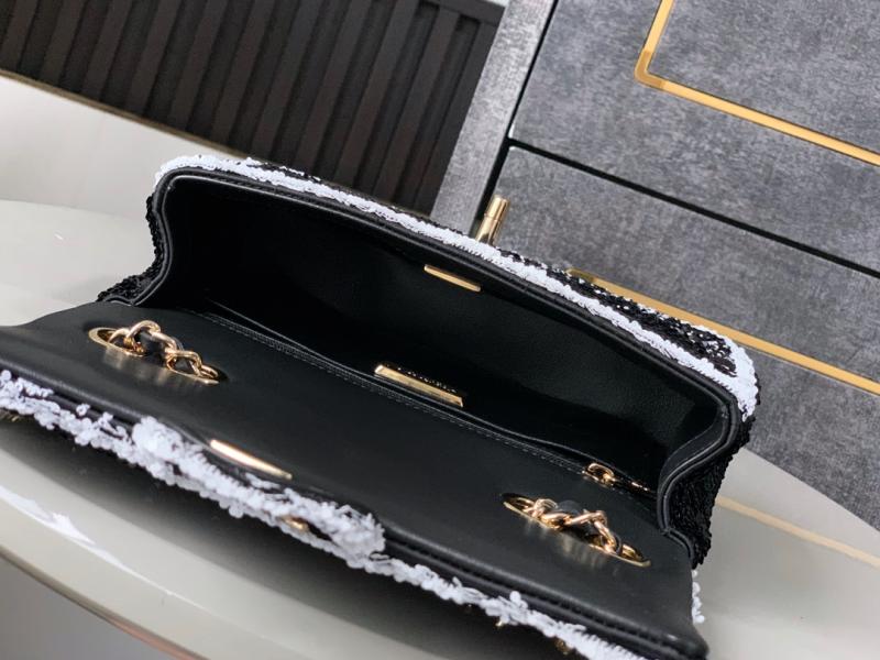 Small Chanel Sequins Flap Bag Black CF25071
