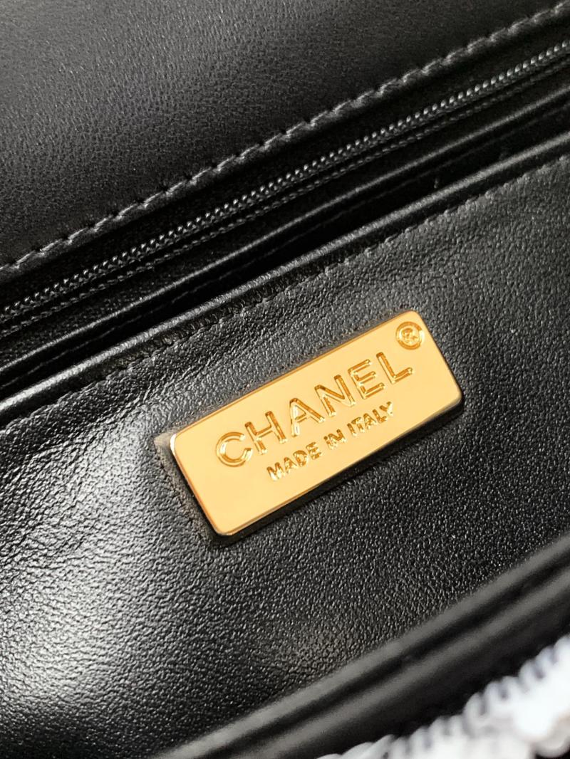 Small Chanel Sequins Flap Bag Black CF25071