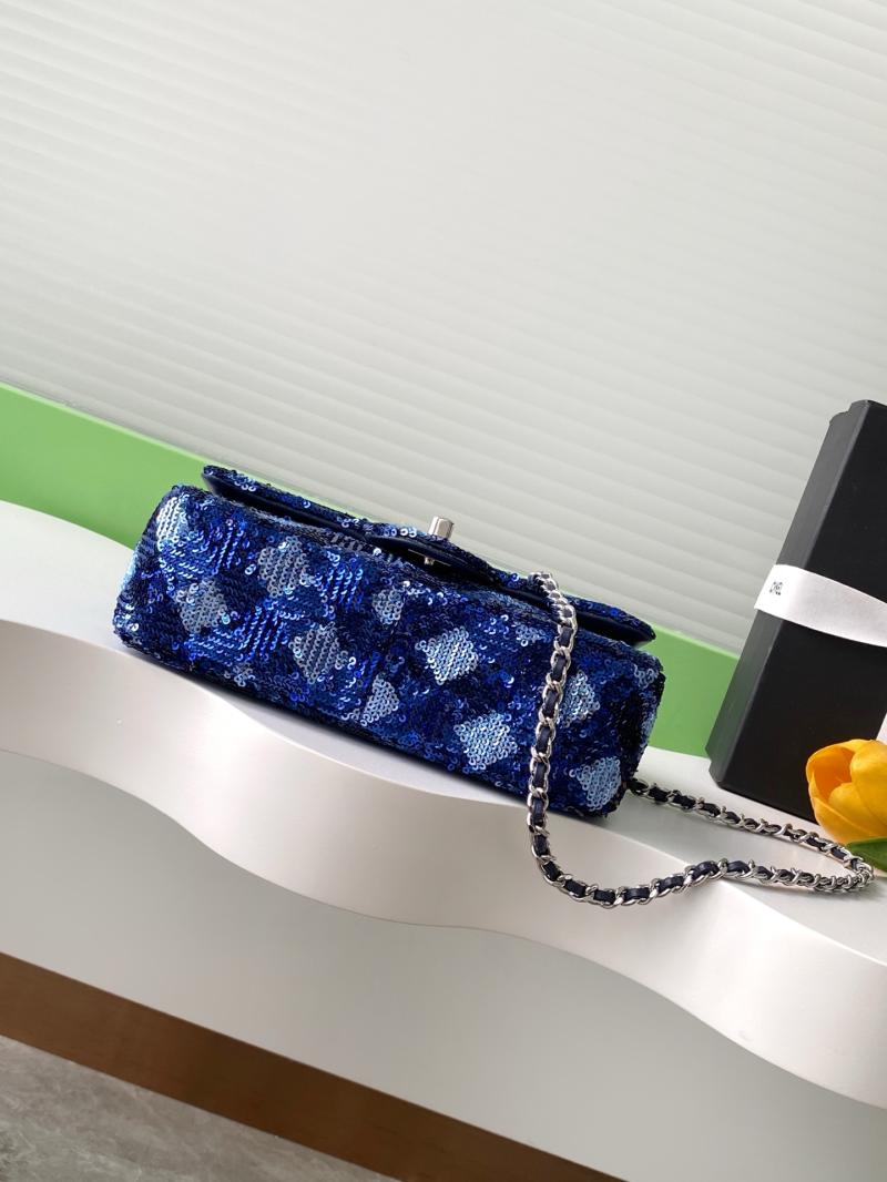 Small Chanel Sequins Flap Bag Blue AS4561