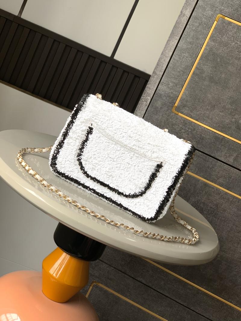 Small Chanel Sequins Flap Bag White CF25071
