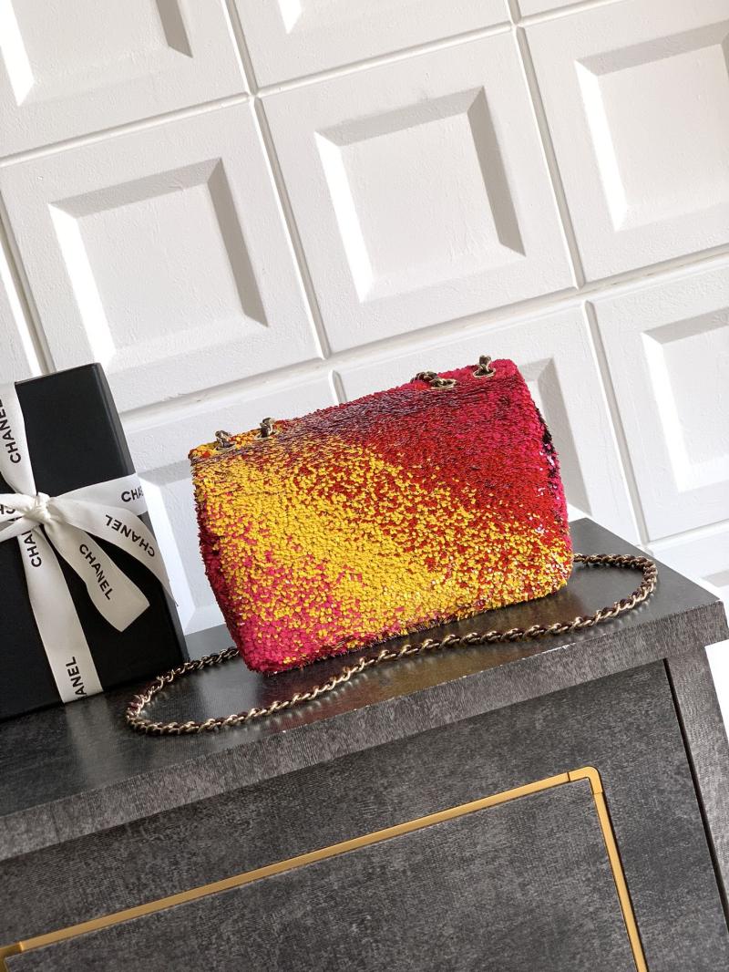 Small Chanel Sequins Shoulder Bag Red CF2507