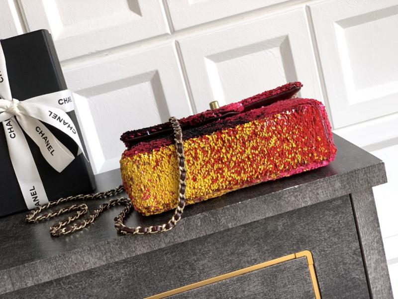 Small Chanel Sequins Shoulder Bag Red CF2507