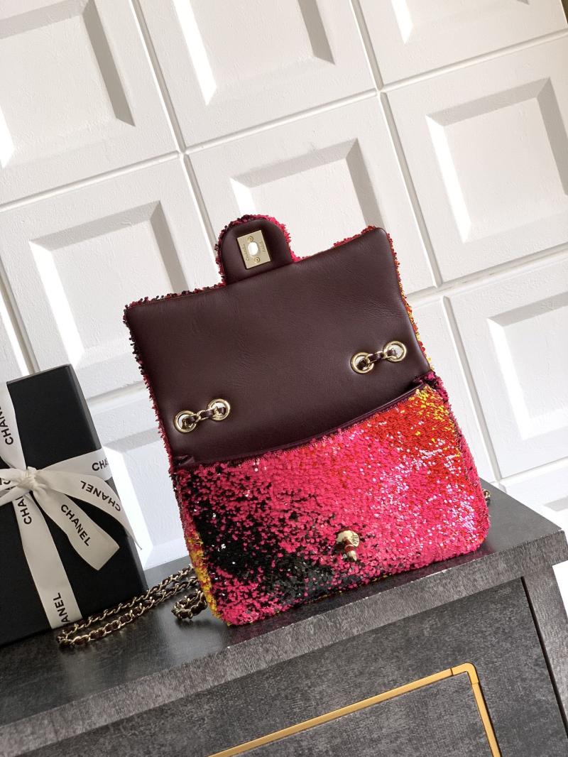 Small Chanel Sequins Shoulder Bag Red CF2507