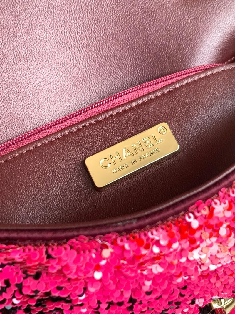 Small Chanel Sequins Shoulder Bag Red CF2507