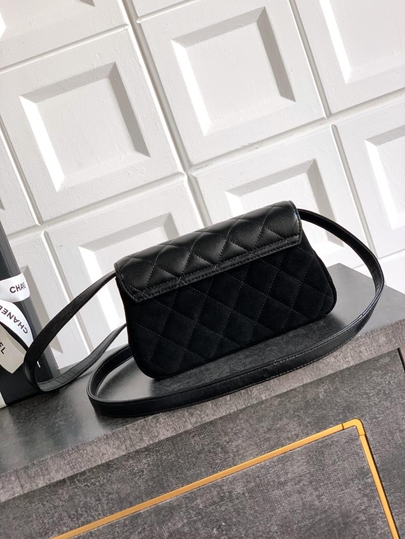 Small Chanel Suede Crossbody Bag Black AP4677