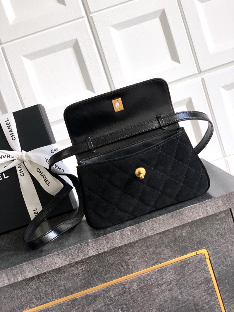 Small Chanel Suede Crossbody Bag Black AP4677