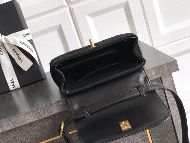 Small Chanel Suede Crossbody Bag Black AP4679