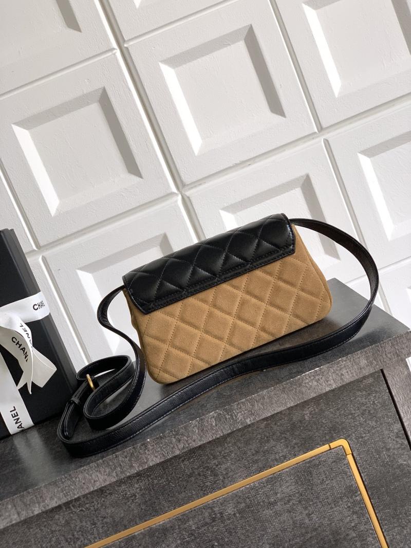 Small Chanel Suede Crossbody Bag Camel AP4677