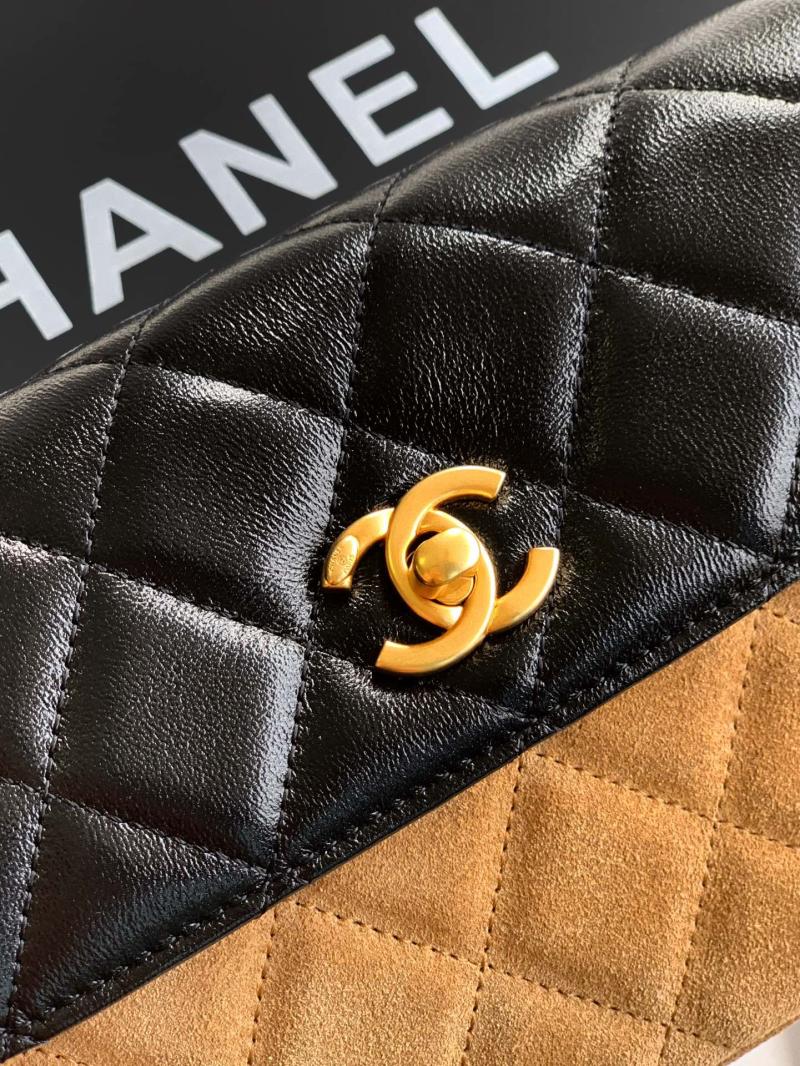 Small Chanel Suede Crossbody Bag Camel AP4677