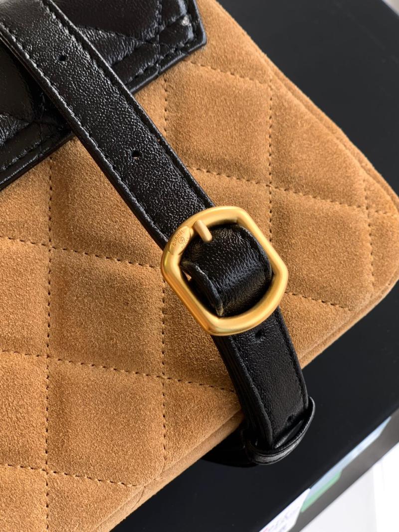 Small Chanel Suede Crossbody Bag Camel AP4677