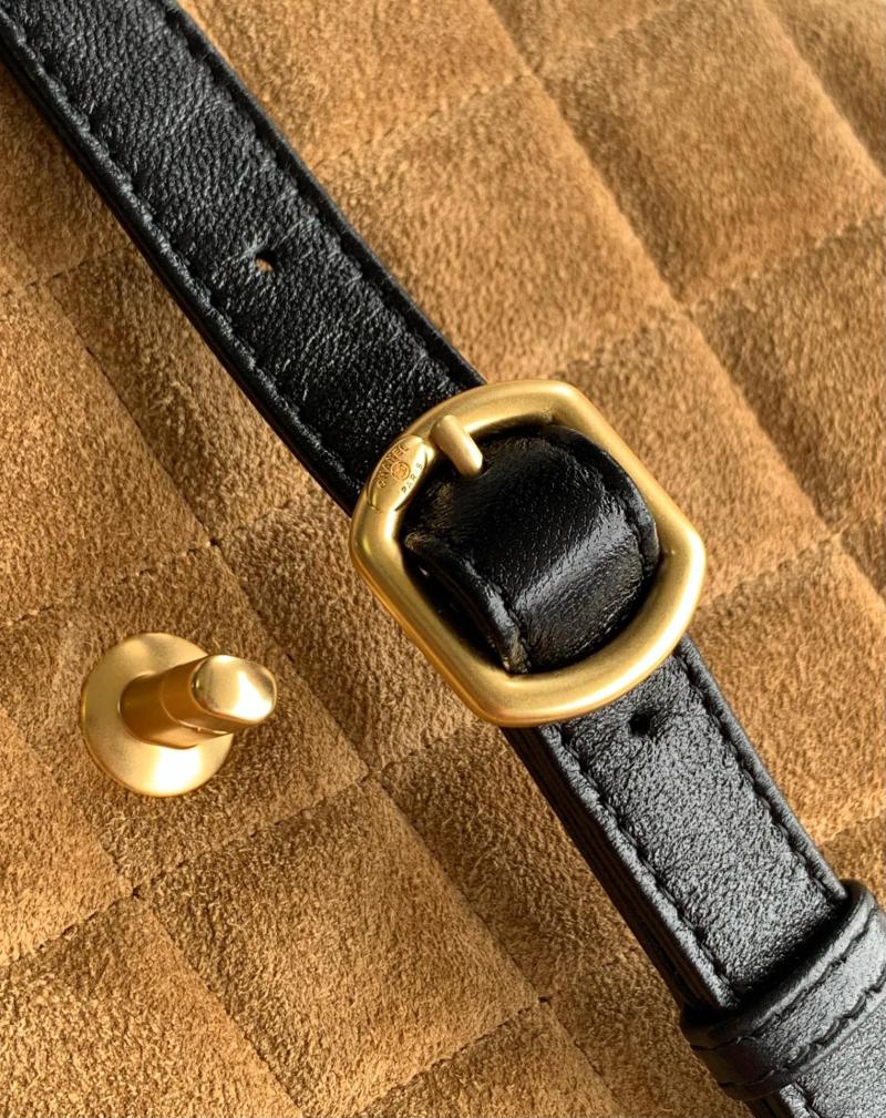 Small Chanel Suede Crossbody Bag Camel AP4679