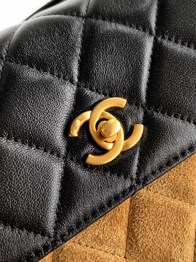 Small Chanel Suede Crossbody Bag Camel AP4679