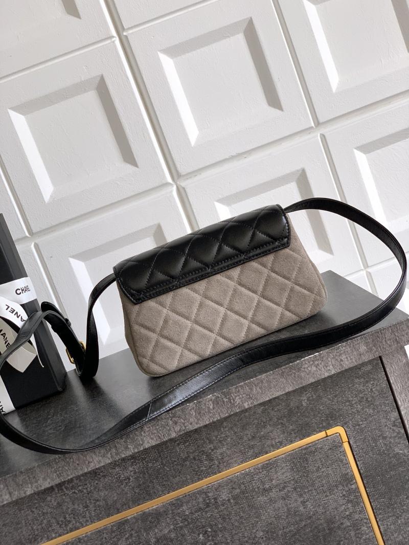 Small Chanel Suede Crossbody Bag Grey AP4677