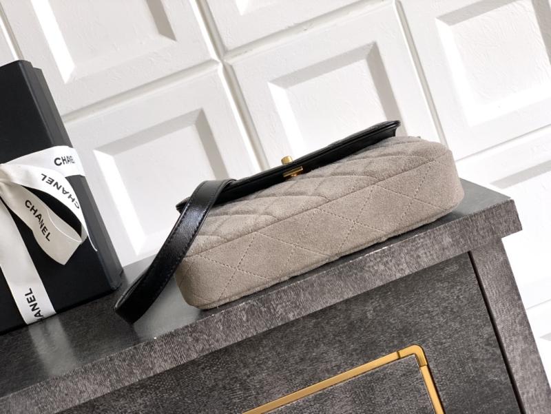 Small Chanel Suede Crossbody Bag Grey AP4677