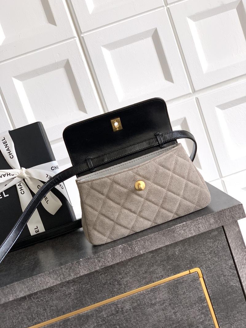 Small Chanel Suede Crossbody Bag Grey AP4677