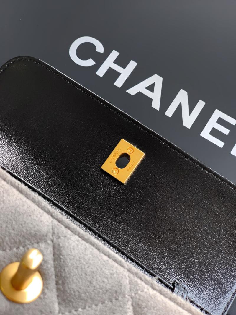 Small Chanel Suede Crossbody Bag Grey AP4677
