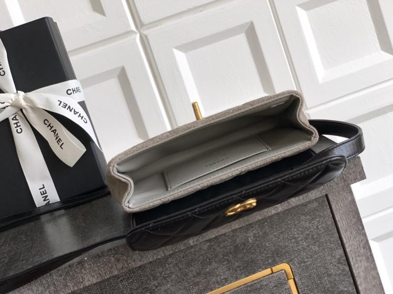 Small Chanel Suede Crossbody Bag Grey AP4677