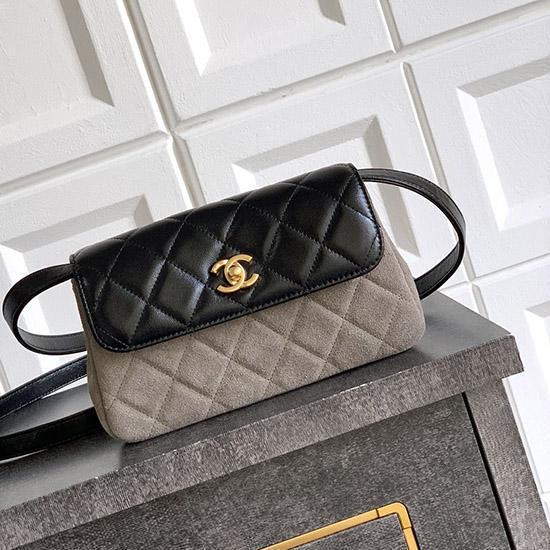 Small Chanel Suede Crossbody Bag Grey AP4677