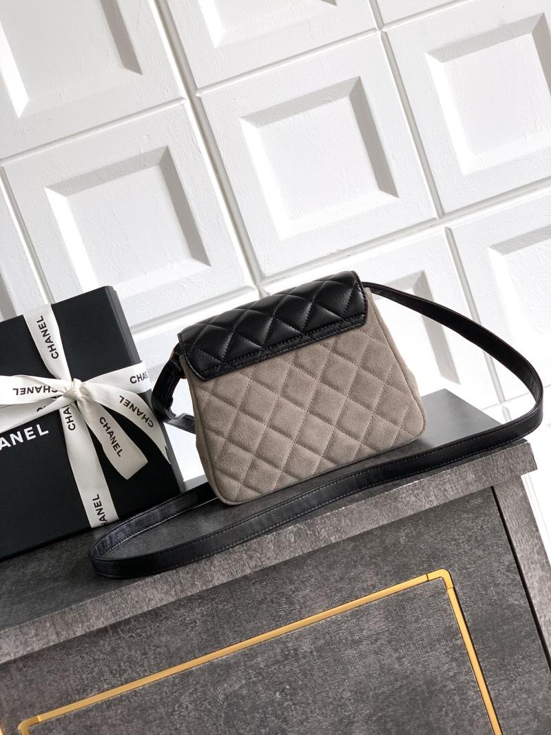 Small Chanel Suede Crossbody Bag Grey AP4679