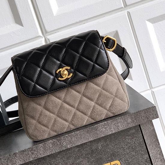 Small Chanel Suede Crossbody Bag Grey AP4679