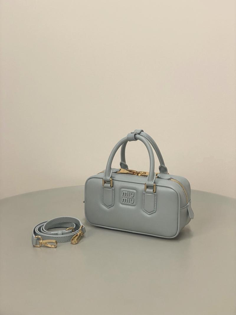 Small Miu Miu Arcadie leather Bag Powder Blue 5BB142