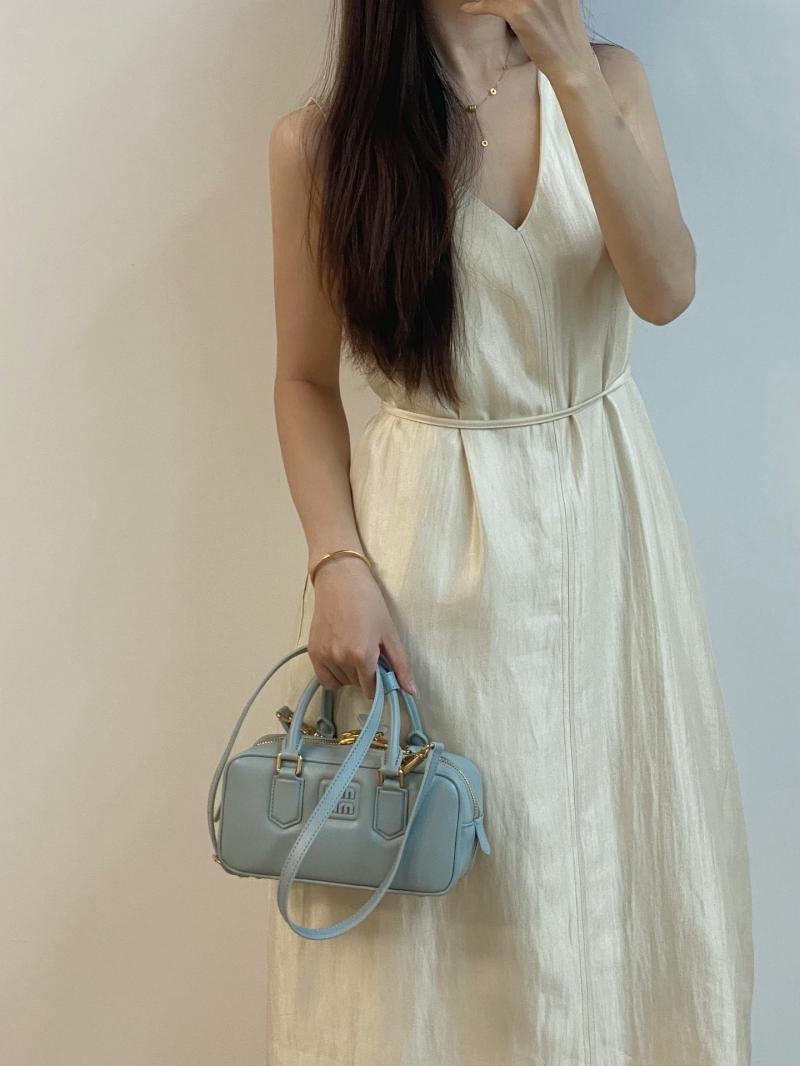 Small Miu Miu Arcadie leather Bag Powder Blue 5BB142
