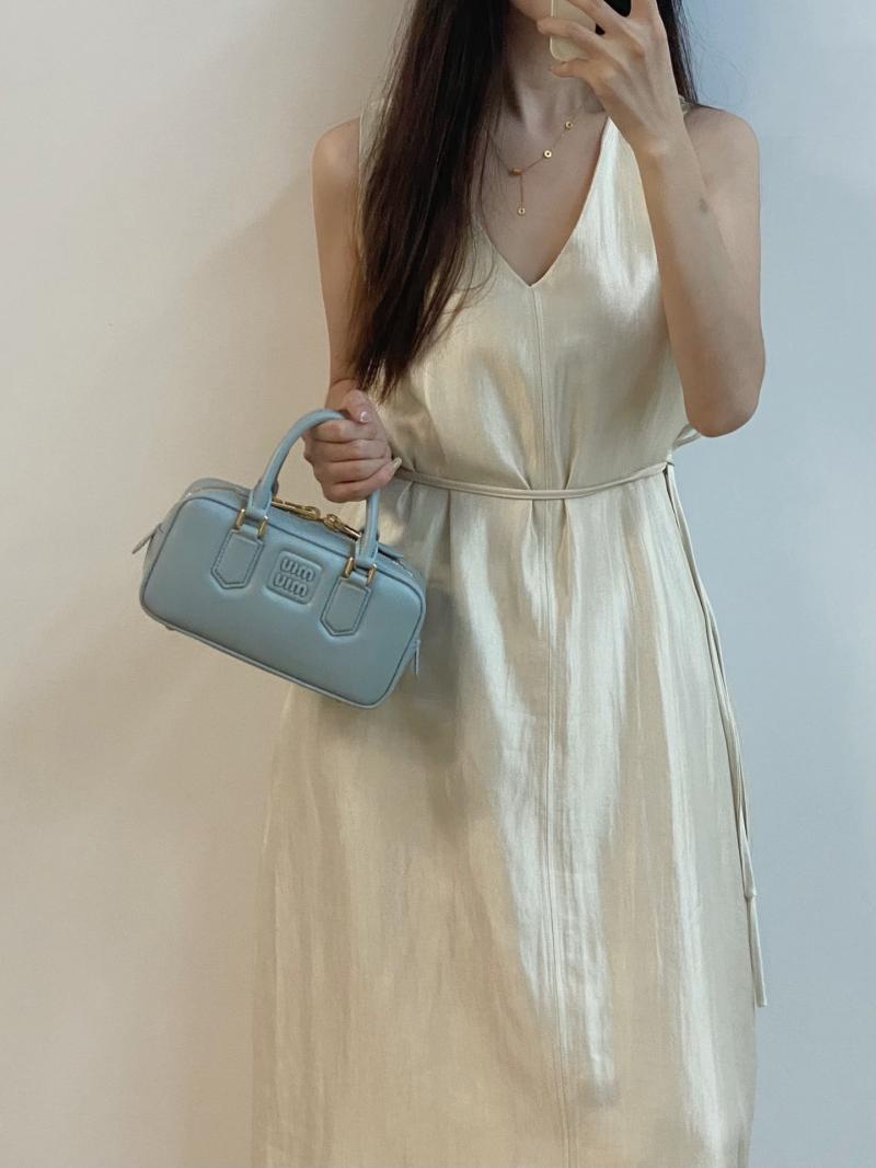 Small Miu Miu Arcadie leather Bag Powder Blue 5BB142