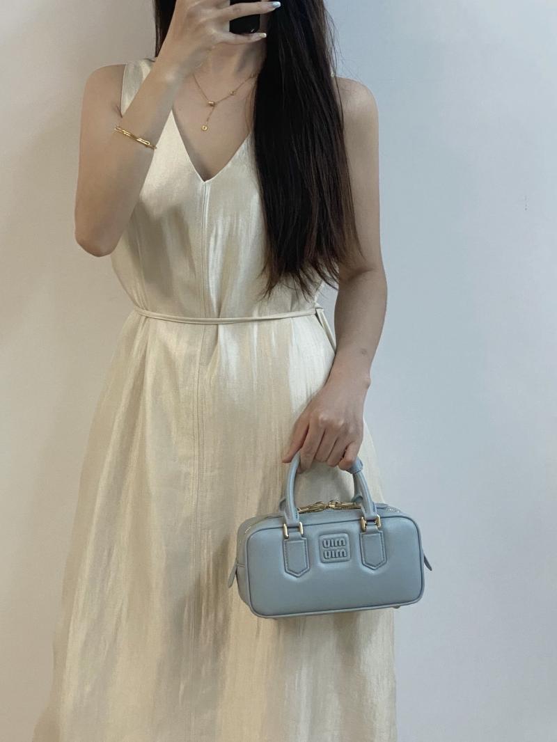 Small Miu Miu Arcadie leather Bag Powder Blue 5BB142