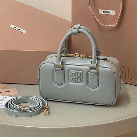 Small Miu Miu Arcadie leather Bag Powder Blue 5BB142
