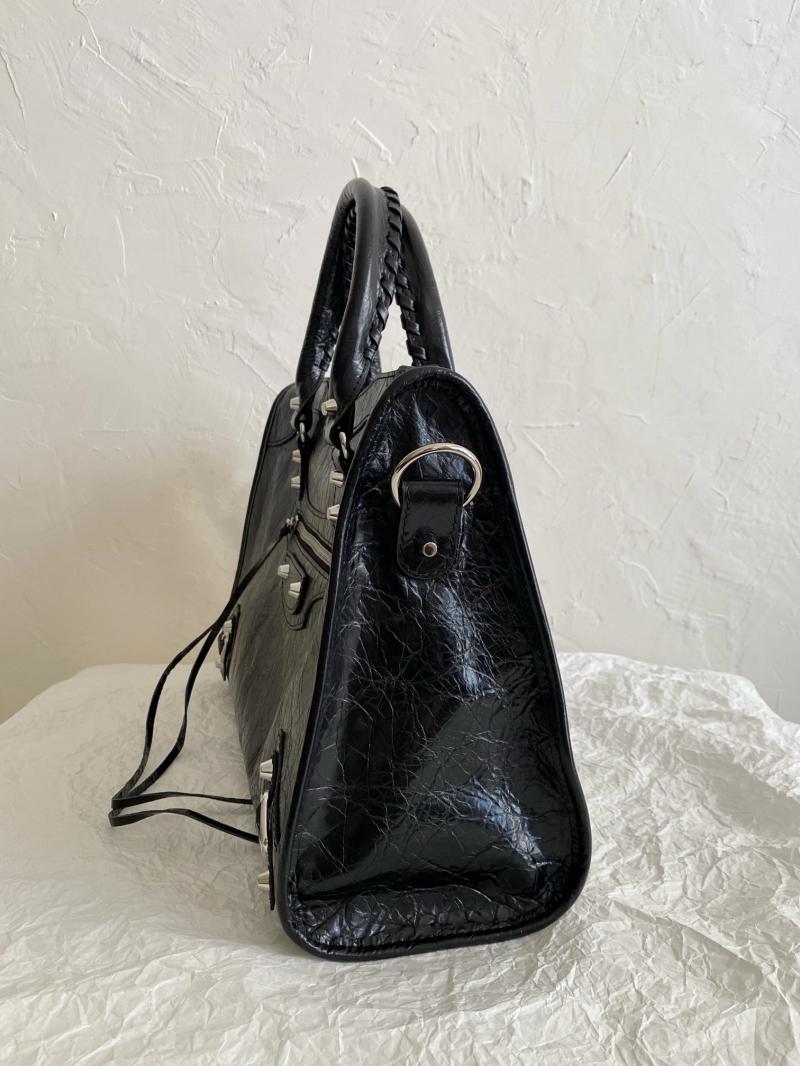 Balenciaga Le City Medium Bag Black with Silver 797786