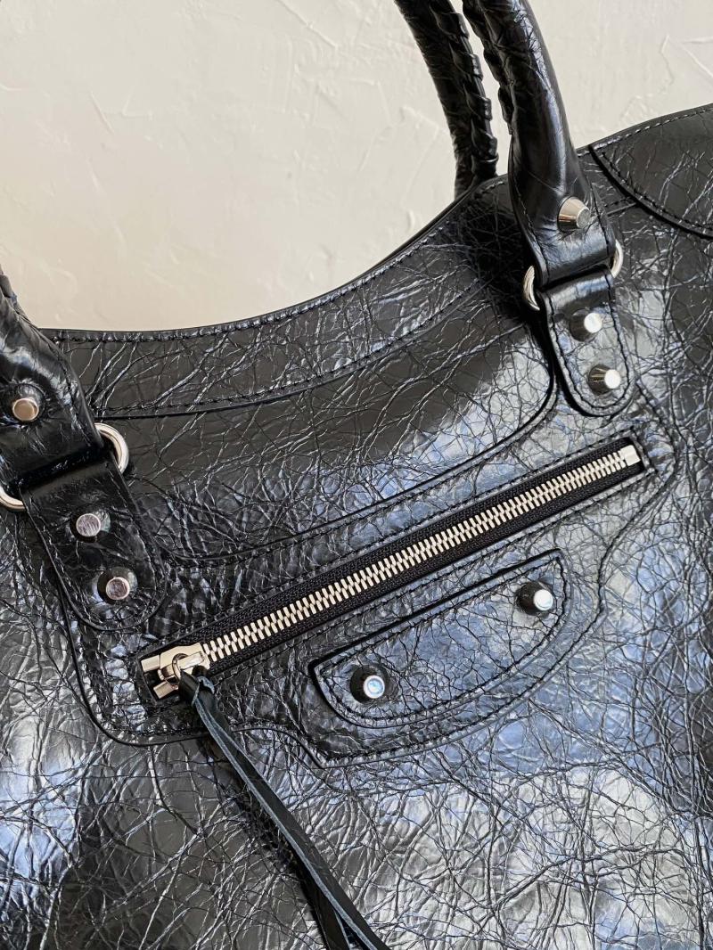 Balenciaga Le City Medium Bag Black with Silver 797786