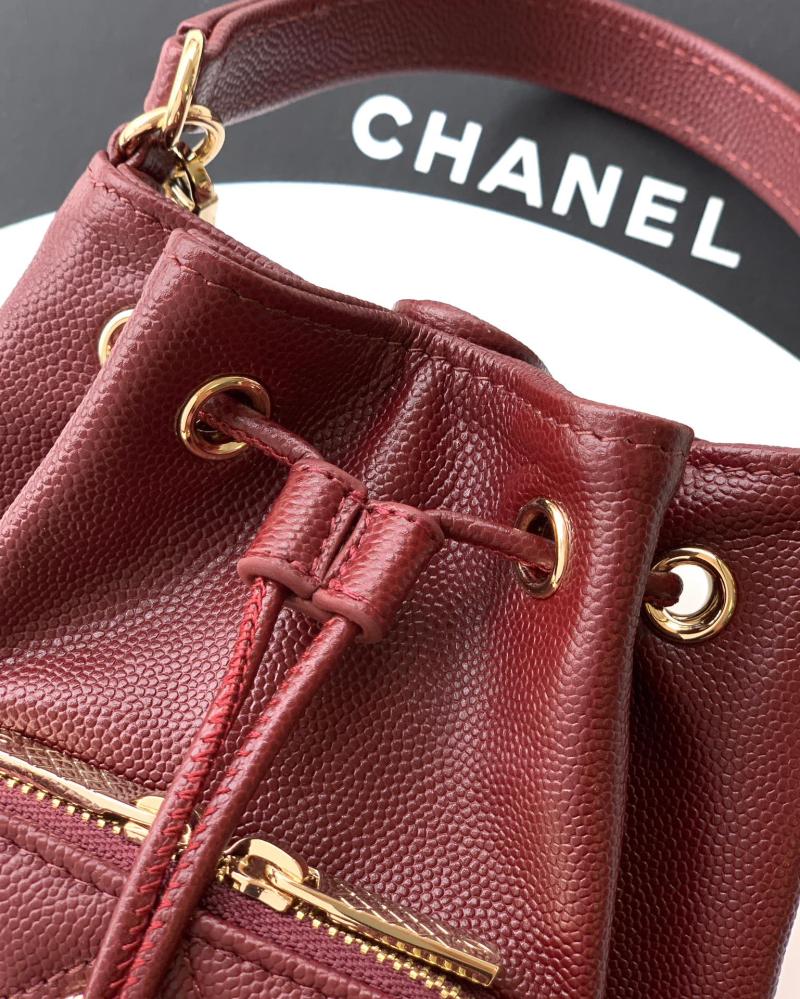 Chane Mini Bucket Bag Burgundy AP0809