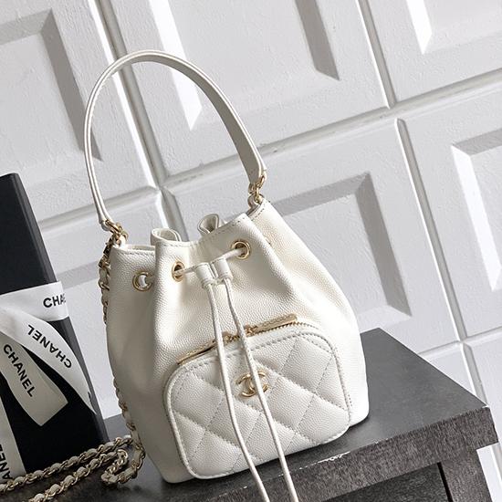 Chane Mini Bucket Bag White AP0809