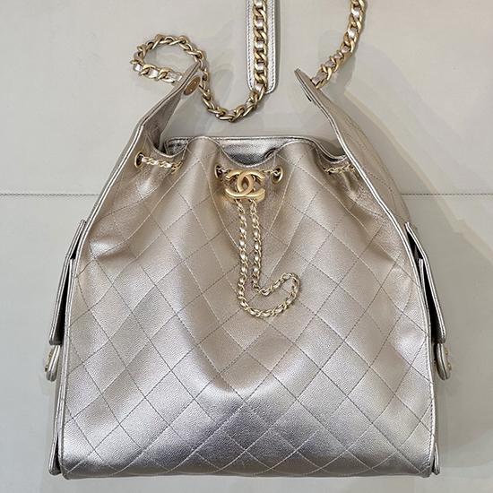 Chanel 25 Medium Handbag Champagne Gold AS5311