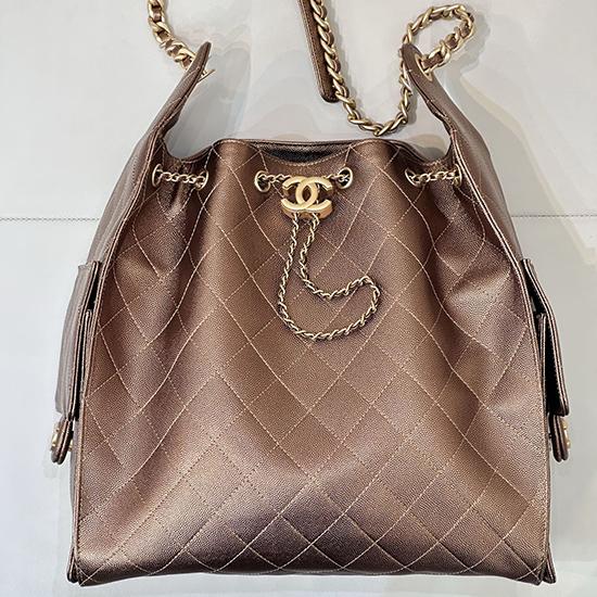 Chanel 25 Medium Handbag Dark Gold AS5311