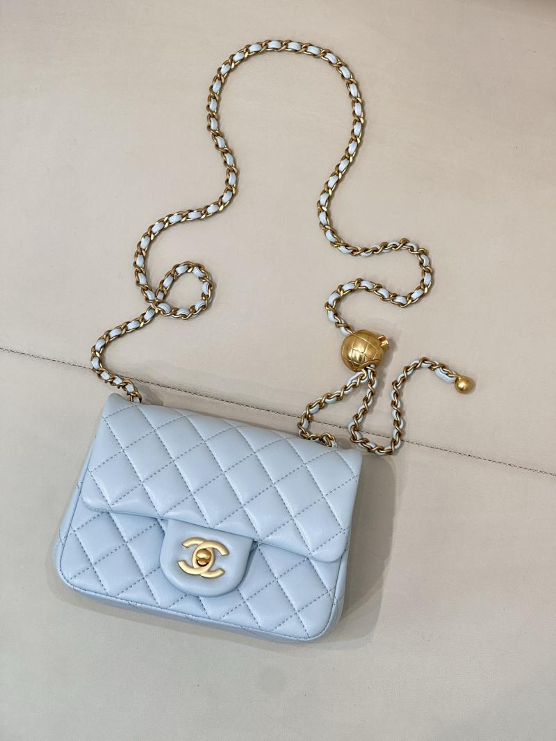Chanel Lambskin Flap Bag Light Blue AS1786